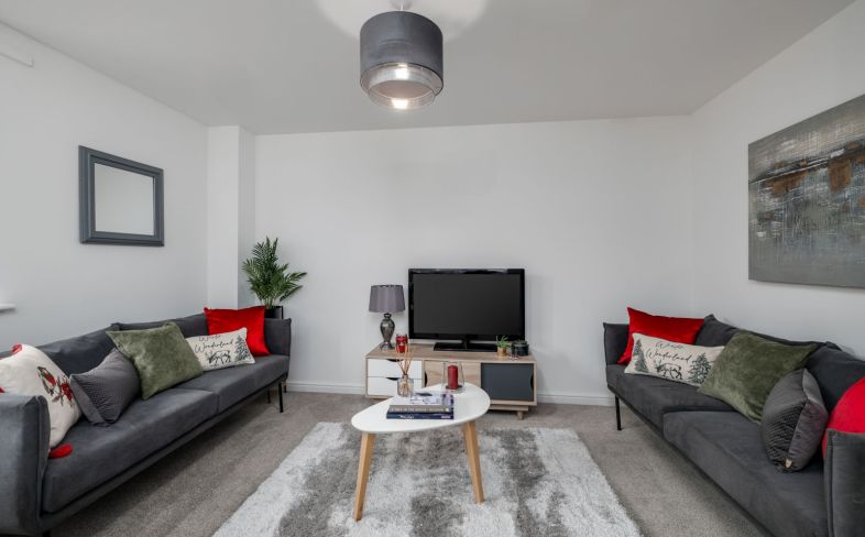 Living room plumb park new build shared ownership 