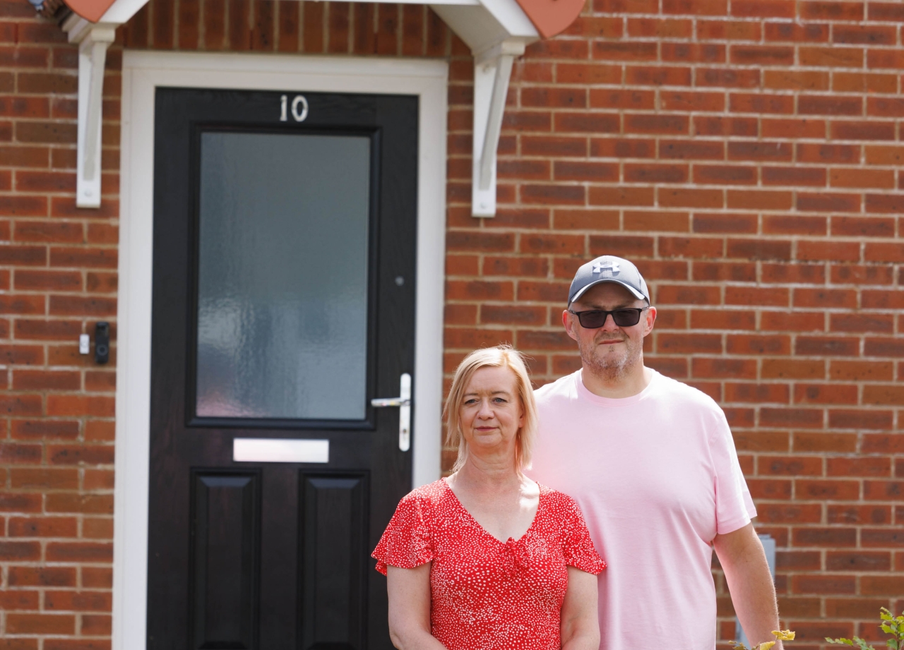 Cressie and Richard outside their home.