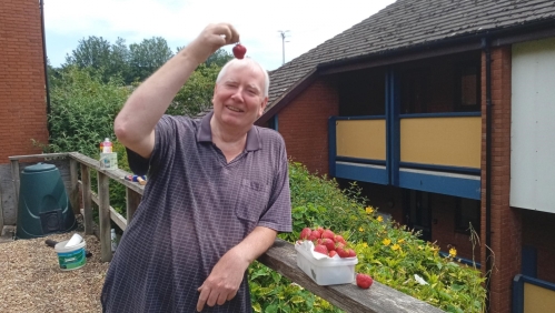 Bridge Court residents with bumper harvest