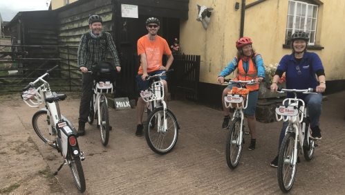 Lesley Browne on a guided Co-bike ride