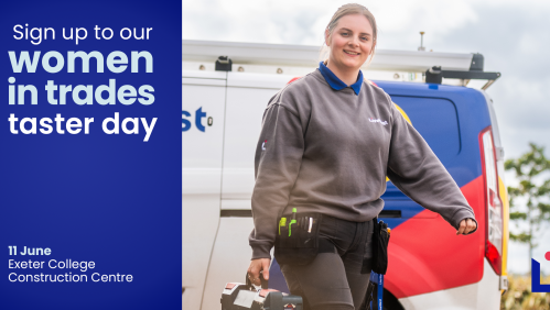Sign up to our women in trades taster day. 11 June, Exeter College Construction Centre.
