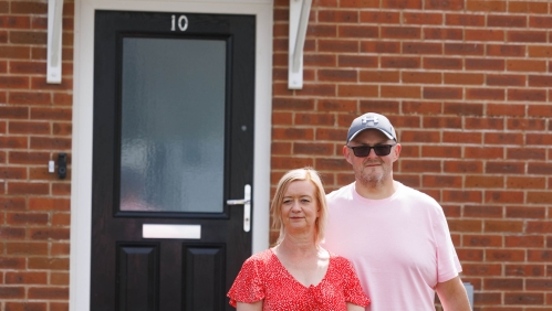 Cressie and Richard outside their home.