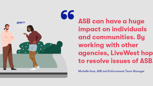 Our ASB and Enforcement Team Manager, Michelle Kent, said; “We are proud to be supporting ASB Awareness Week. ASB can have a huge impact on individuals and communities. By working with other agencies LiveWest hopes to resolve issues of ASB, however, where this isn’t possible we will take further action, as long as we have the necessary information, evidence and the support of our partner agencies and victims. We are committed to making our communities safer” 