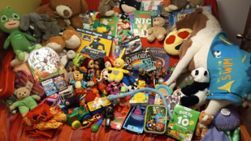 Image of toys donated as part of a toy swap. 